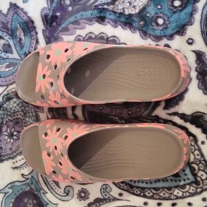 CROCS Women's Sandals with Pink Floral Design